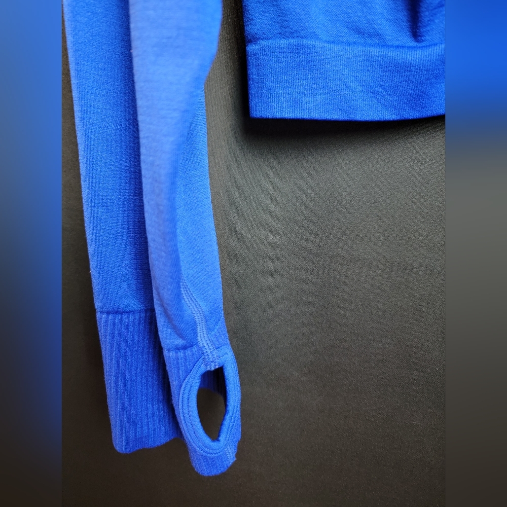 PINK Cropped Royal‎ Blue Fitted Zip-Up Jacket Large - Picture 8 of 11